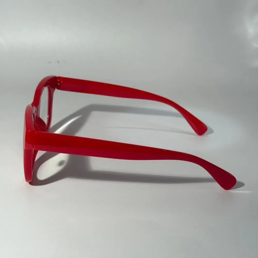 1564 Mona Reading Glasses 1.25 Red Readers Rounded Square Frame NWT